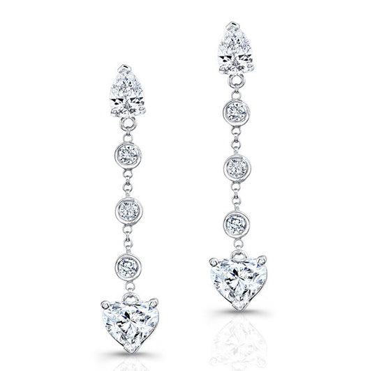 Dangling Mix Shape Diamonds Earrings