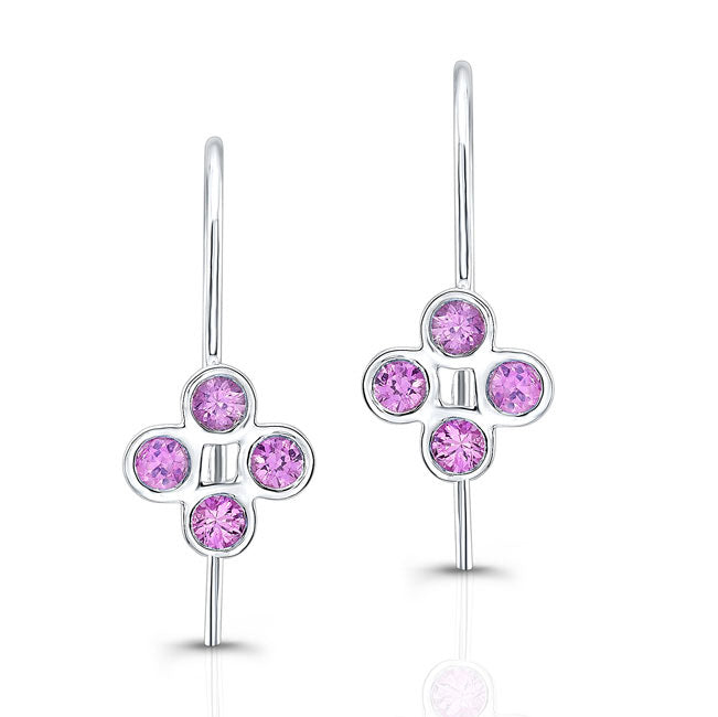 Pink Sapphire Flower Earring