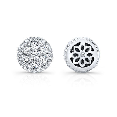 Modern Style Halo Diamond Stud Earrings