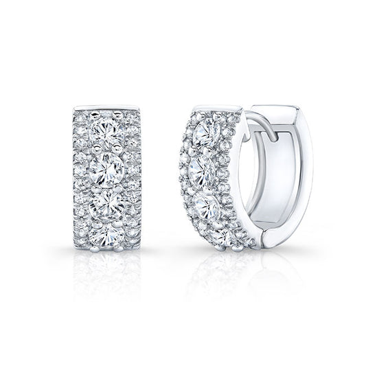 Diamond Huggie Hoop Earrings