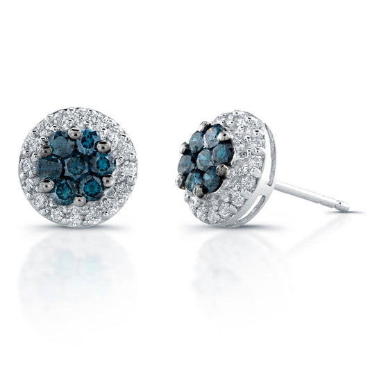 Diamond & Topaz Flower Earrings
