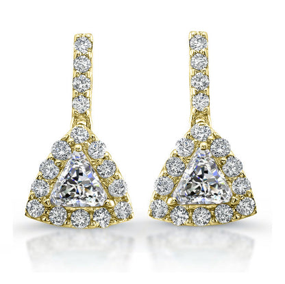 Diamond & Trilliant Cut Topaz Earrings