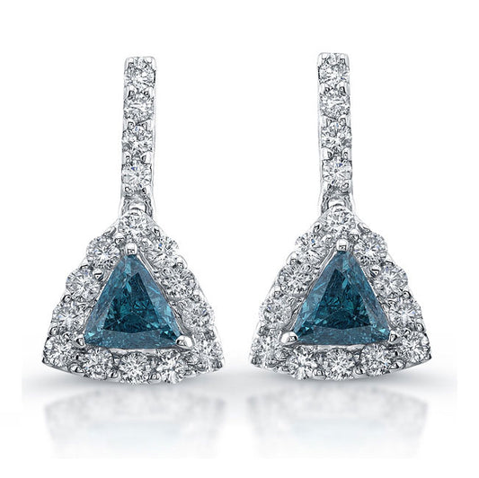Diamond & Trilliant Cut Topaz Earrings