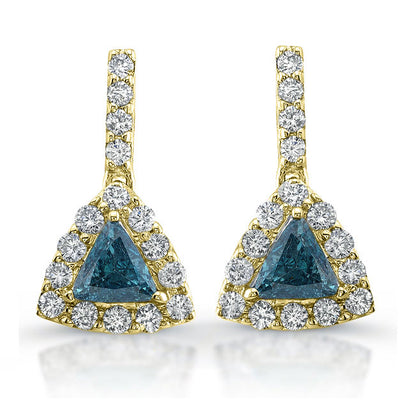 Diamond & Trilliant Cut Topaz Earrings