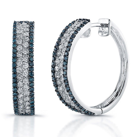 Diamond & Topaz Hoop Earrings