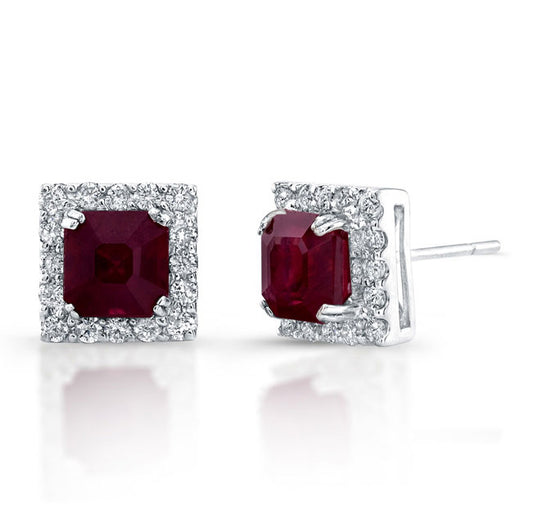 Diamond & Ruby Earrings