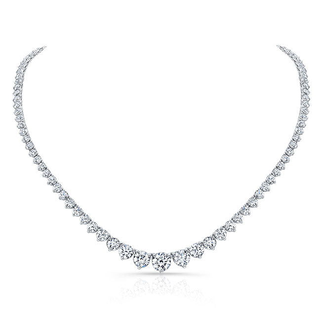 Modern Style Graduated Diamond Necklace