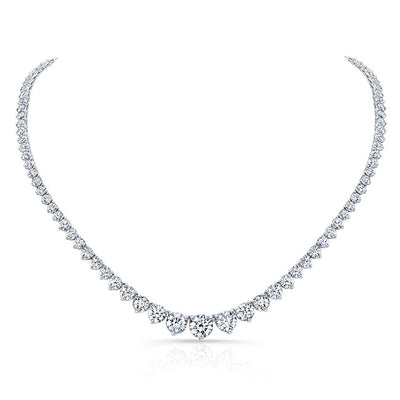 Modern Style Graduated Diamond Necklace