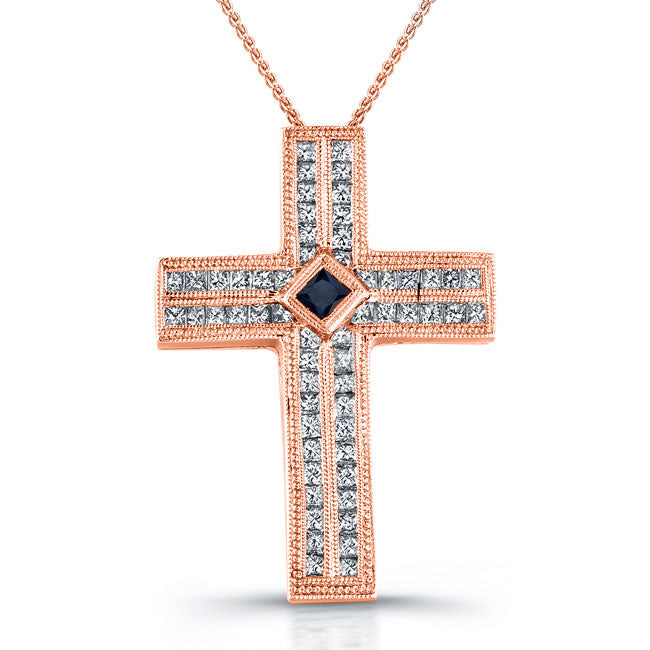 Princess Diamond Cross Pendant