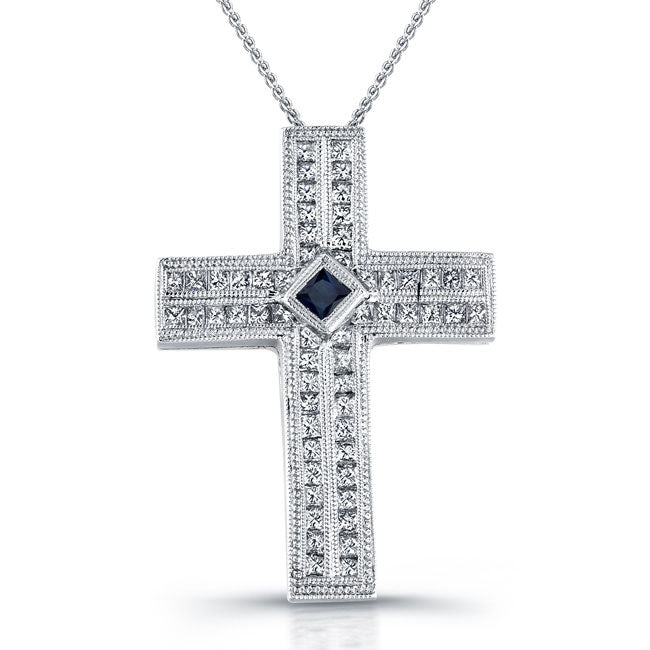 Princess Diamond Cross Pendant