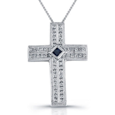 Princess Diamond Cross Pendant