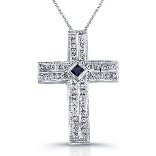 Princess Diamond Cross Pendant