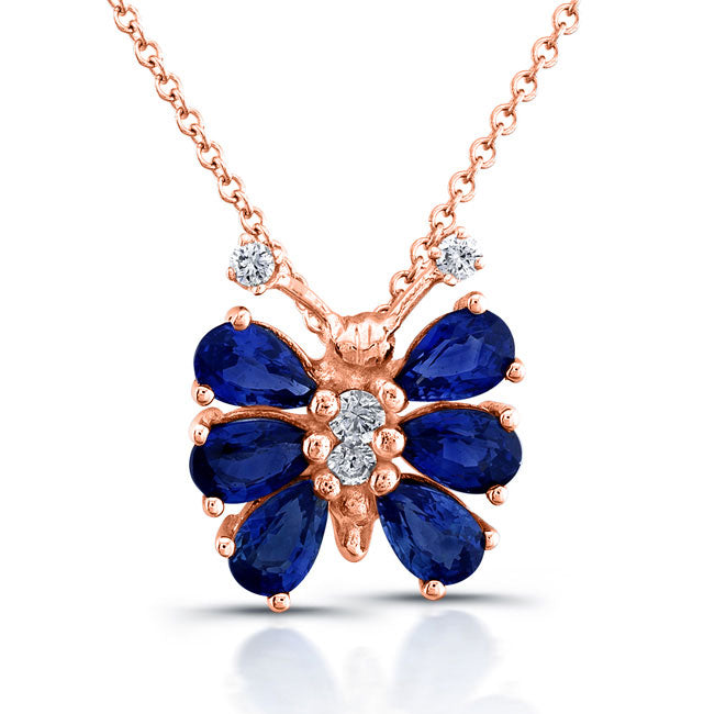 Butterfly Sapphire & Diamond Pendant
