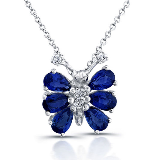 Butterfly Sapphire & Diamond Pendant