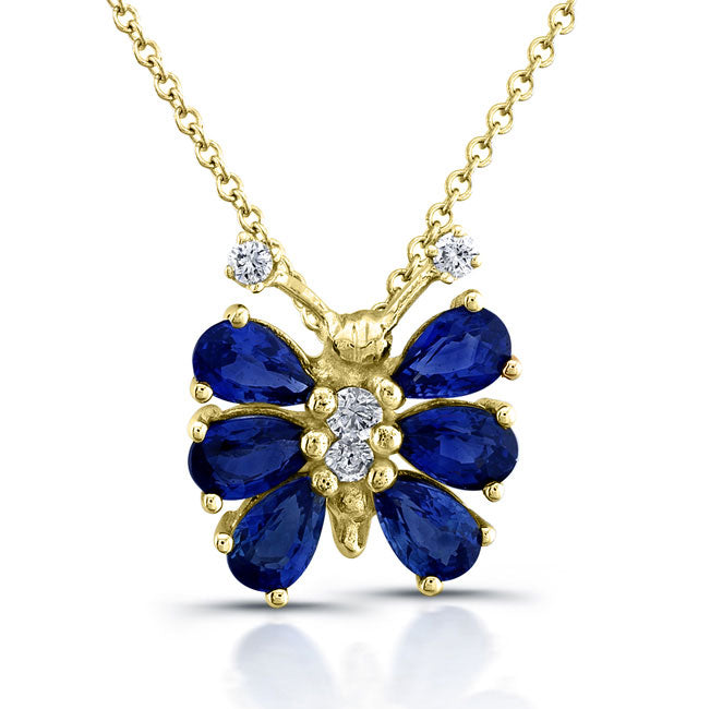 Butterfly Sapphire & Diamond Pendant