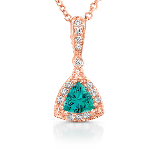 Green Emerald Diamond Pendant