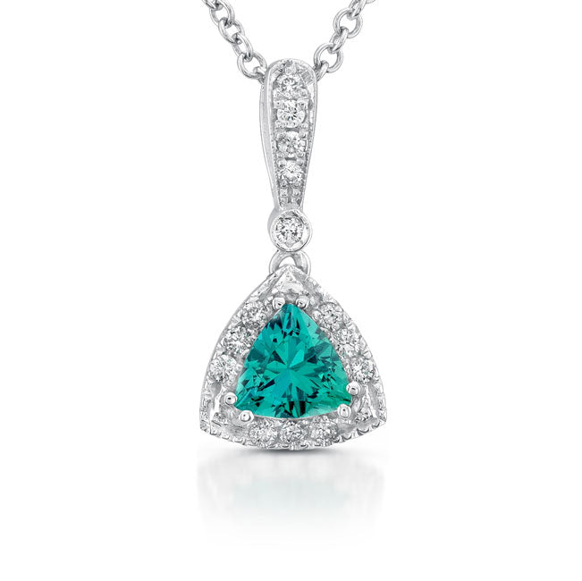 Green Emerald Diamond Pendant