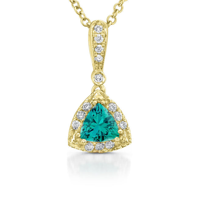 Green Emerald Diamond Pendant