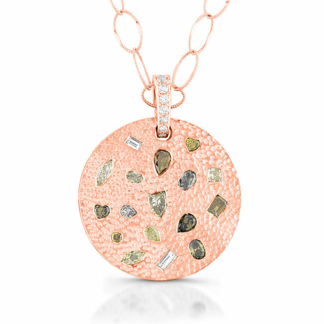 Mixed Diamond Bezel Pendant
