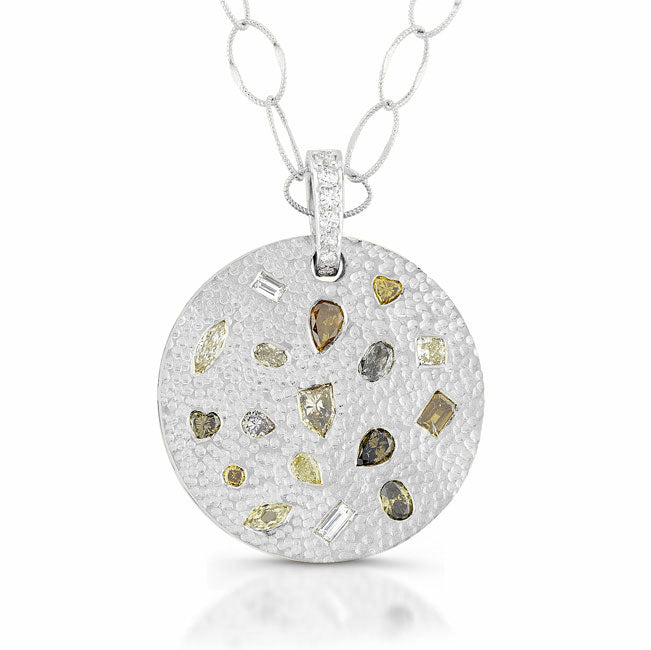 Mixed Diamond Bezel Pendant