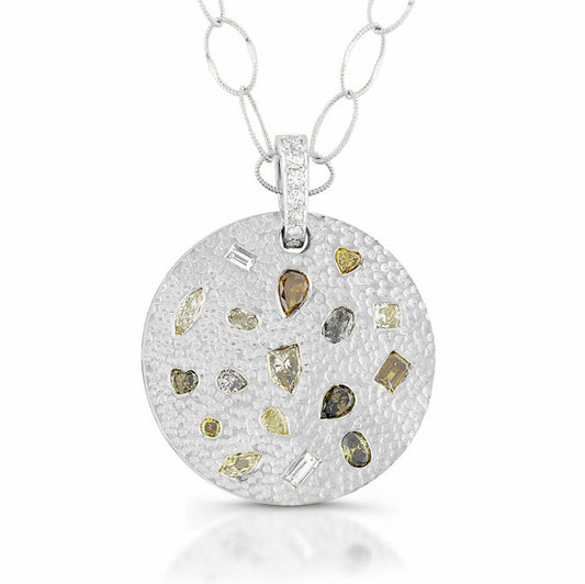 Mixed Diamond Bezel Pendant
