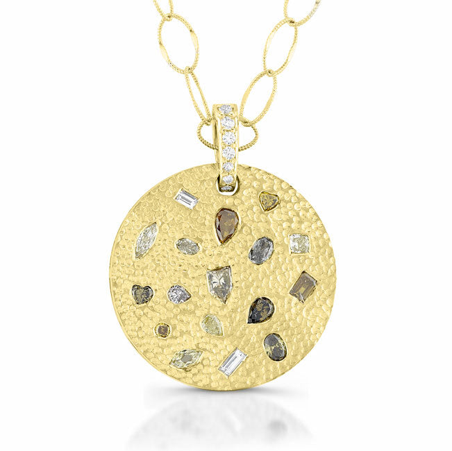 Mixed Diamond Bezel Pendant