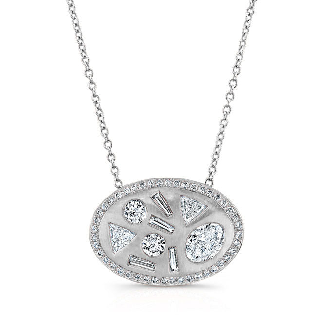 Mixed Diamond Bezel Pendant