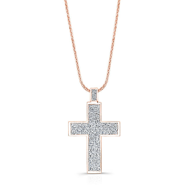 Invisible Princess Diamond Pendant
