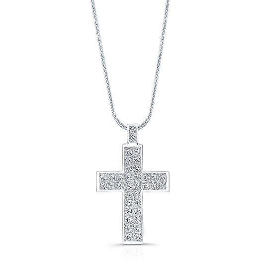 Invisible Princess Diamond Pendant