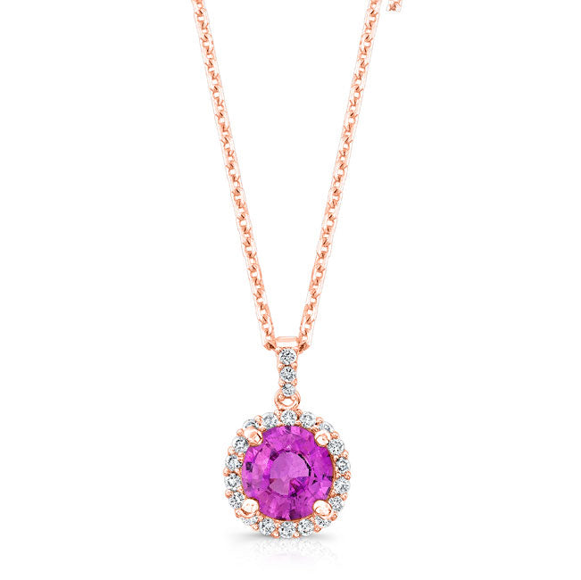 Pink Sapphire Diamond Pendant