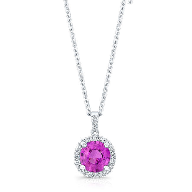 Pink Sapphire Diamond Pendant