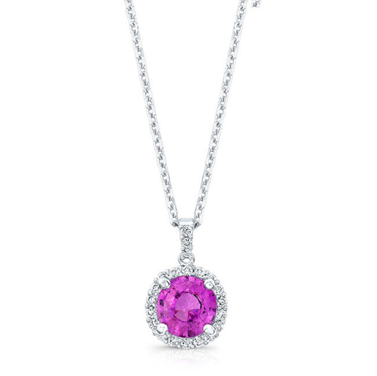 Pink Sapphire Diamond Pendant