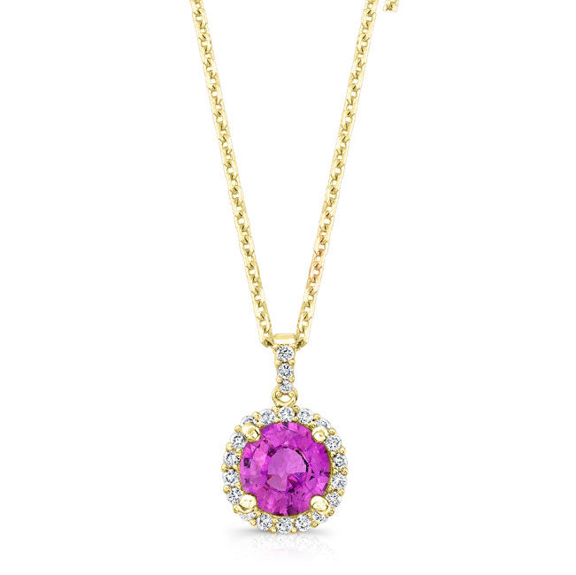 Pink Sapphire Diamond Pendant