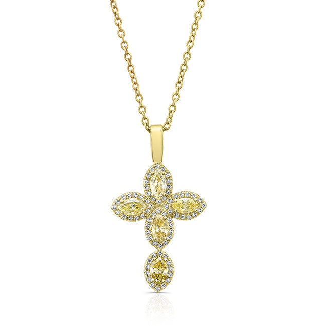 Marquise Diamond Cross Pendant
