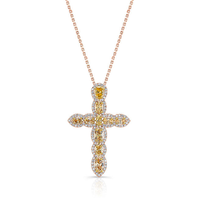 Marquise Diamond Cross Pendant