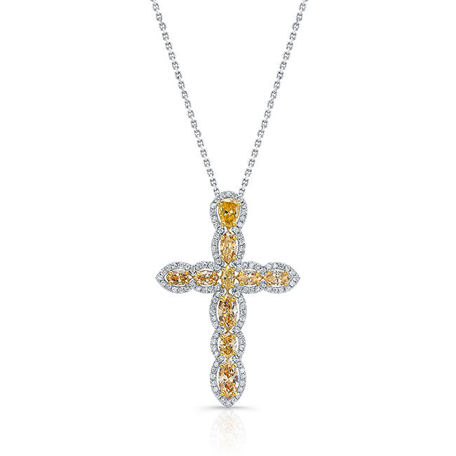 Marquise Diamond Cross Pendant
