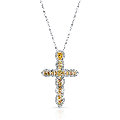 Marquise Diamond Cross Pendant