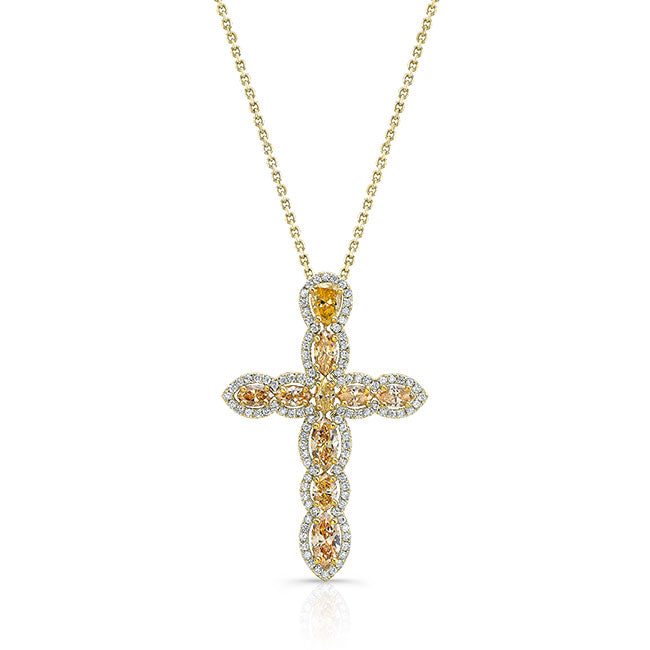 Marquise Diamond Cross Pendant
