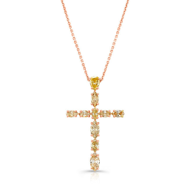 Marquise Diamond Cross Pendant
