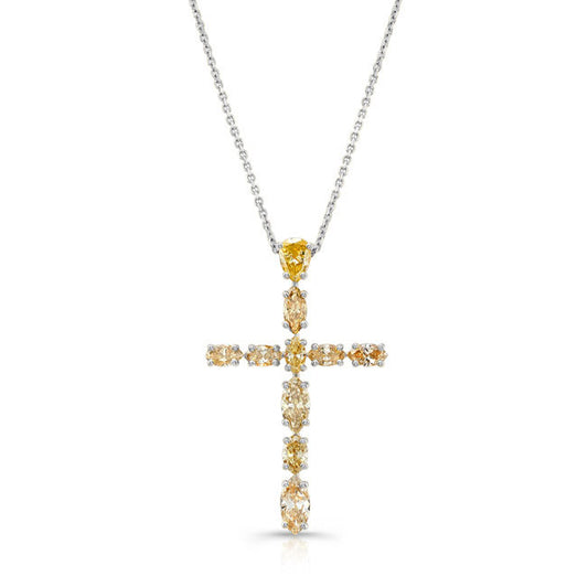 Marquise Diamond Cross Pendant