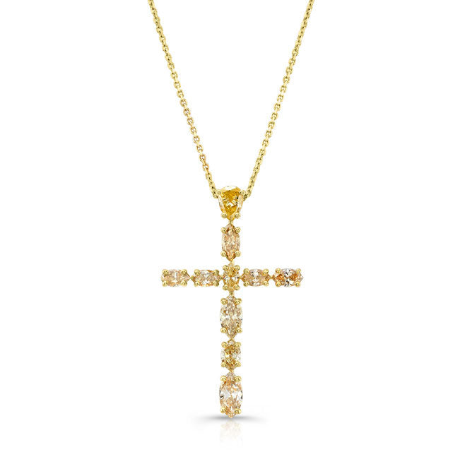 Marquise Diamond Cross Pendant