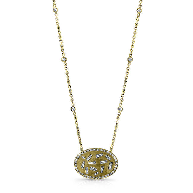 Round Baguette Bezel Pendant