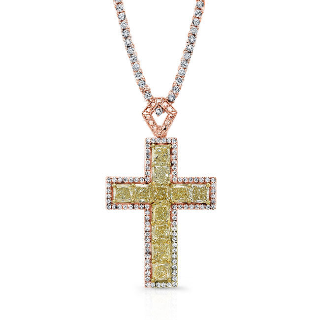 Radiant Diamond Cross Pendant