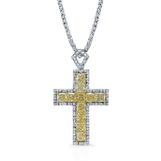 Radiant Diamond Cross Pendant
