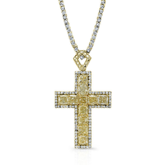 Radiant Diamond Cross Pendant