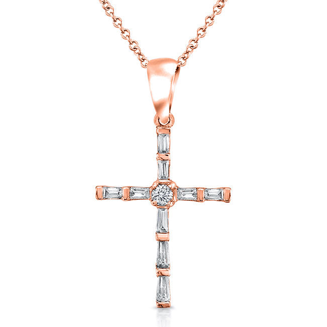 Baguette Diamond Cross Pendant