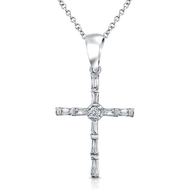 Baguette Diamond Cross Pendant