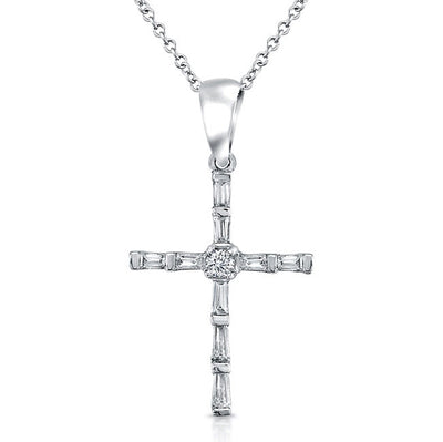 Baguette Diamond Cross Pendant