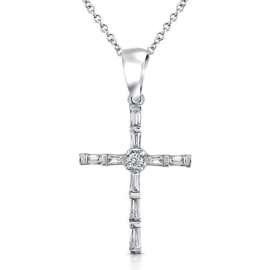 Baguette Diamond Cross Pendant
