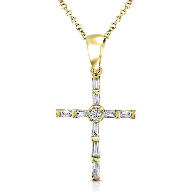 Baguette Diamond Cross Pendant